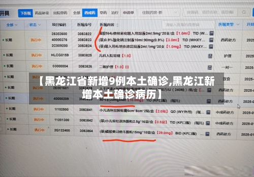 【黑龙江省新增9例本土确诊,黑龙江新增本土确诊病历】