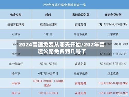 2024高速免费从哪天开始/202年高速公路免费到几号了